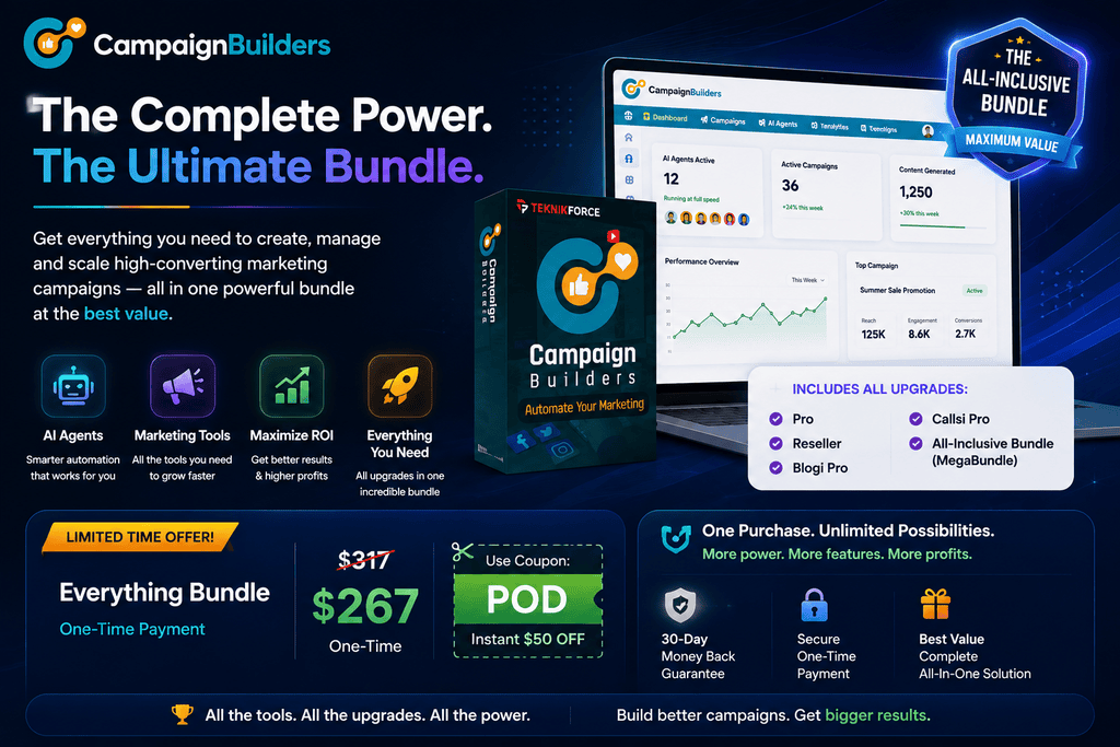 CampaignBuilders All-Inclusive Bundle with Pro, Reseller, Blogi Pro, Callsi Pro and complete AI marketing tools